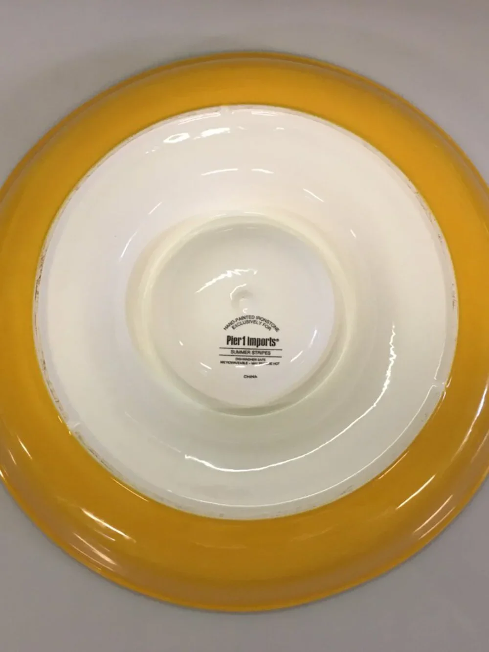 Pier 1 Imports Summer Stripes Ironstone Large Round Chip & Dip Serving Platter
